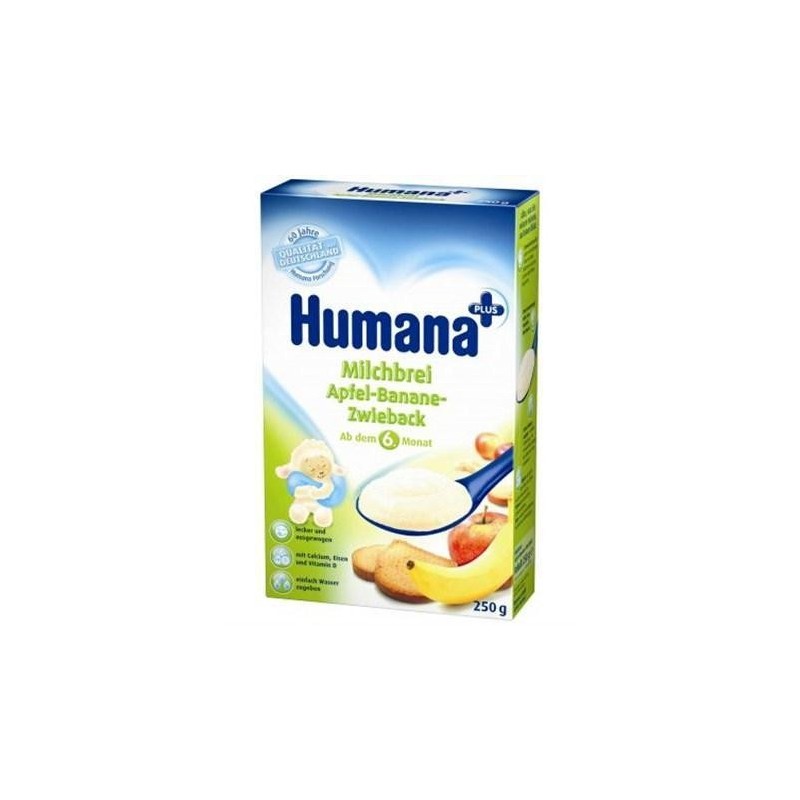 Cereale cu mar banane si pesmet Humana 250 g