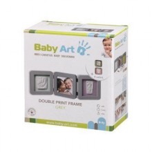 Rama foto amprenta bebe Double Print Frame Grey Baby Art