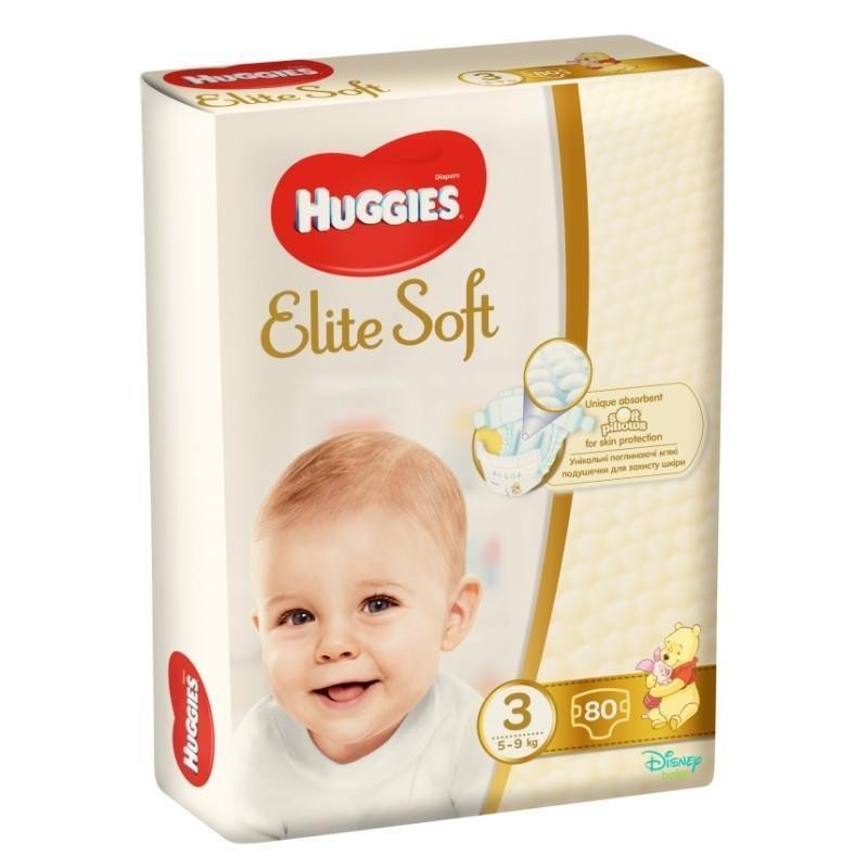 Scutece Huggies Elite Soft Nr 3 (80 buc) 5-9 kg