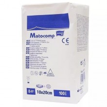 Matocomp, Comprese nesterile din tifon, 20x10 cm, 100 buc, Matopat