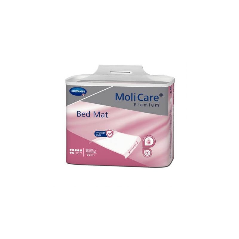 Aleze MoliCare Premium Bed Mat 7 picaturi 60x90cm cu aripioare 30 bucati