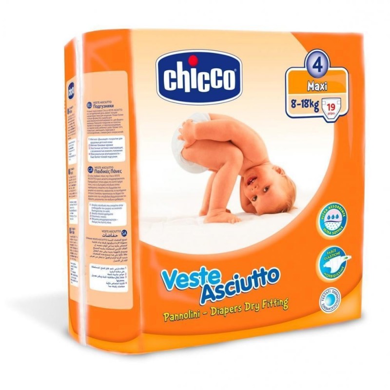 Scutece copii CHICCO Nr 4 Maxi (8-18kg) 19 buc